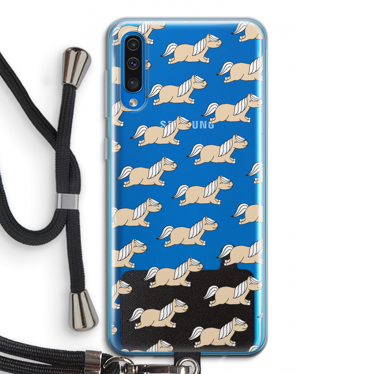 Ponys: Samsung Galaxy A50 Transparant Hoesje met koord