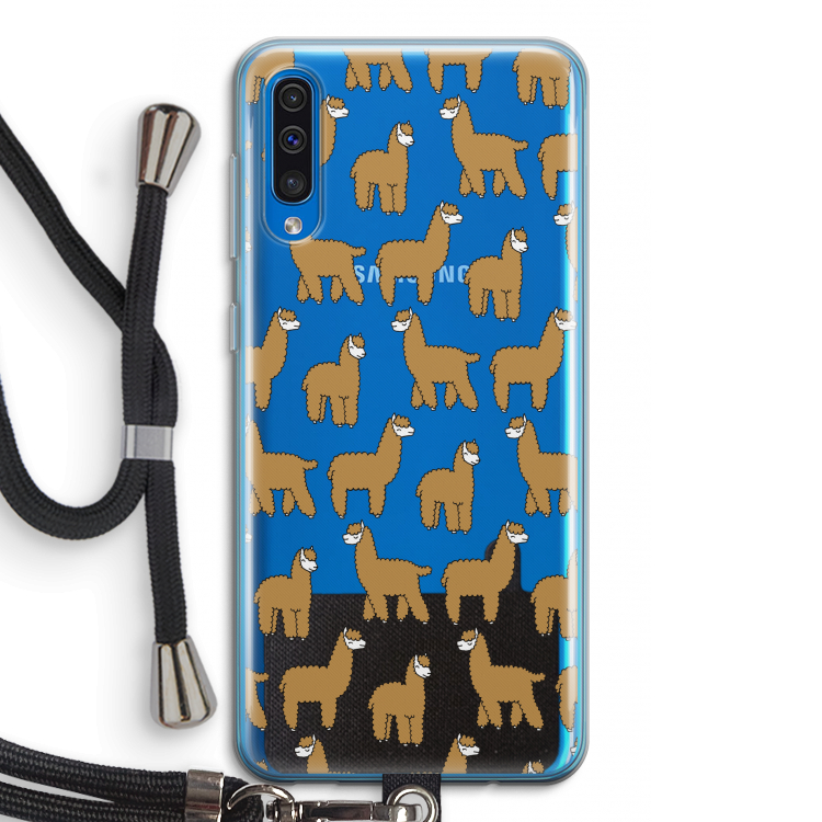 Alpacas: Samsung Galaxy A50 Transparant Hoesje met koord