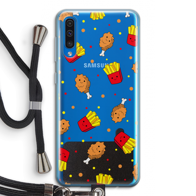 Chicken 'n Fries: Samsung Galaxy A50 Transparant Hoesje met koord
