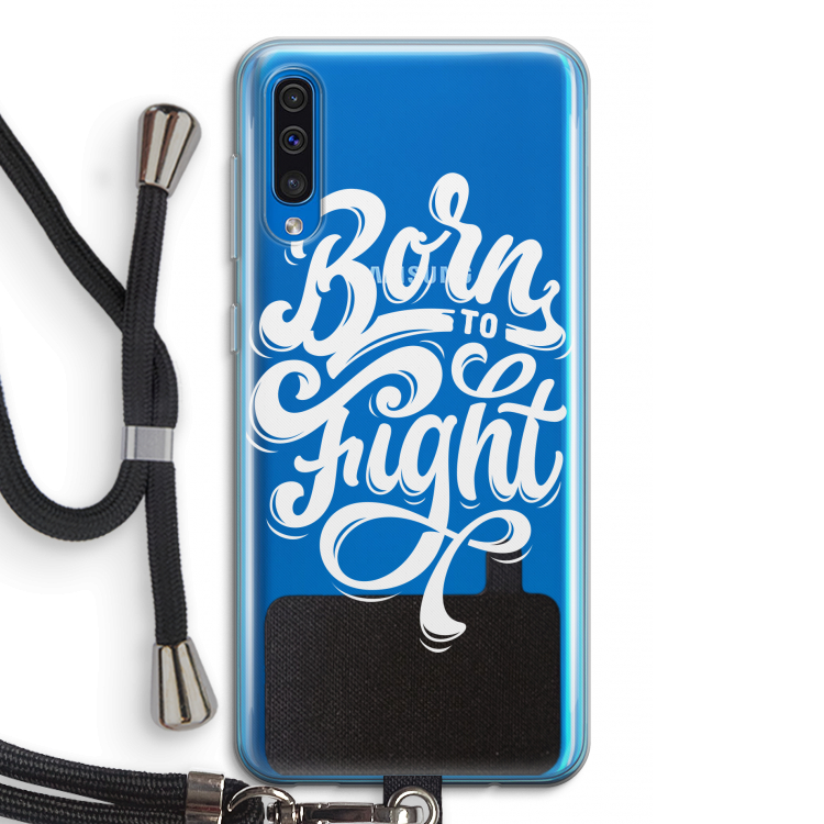 Born to Fight: Samsung Galaxy A50 Transparant Hoesje met koord