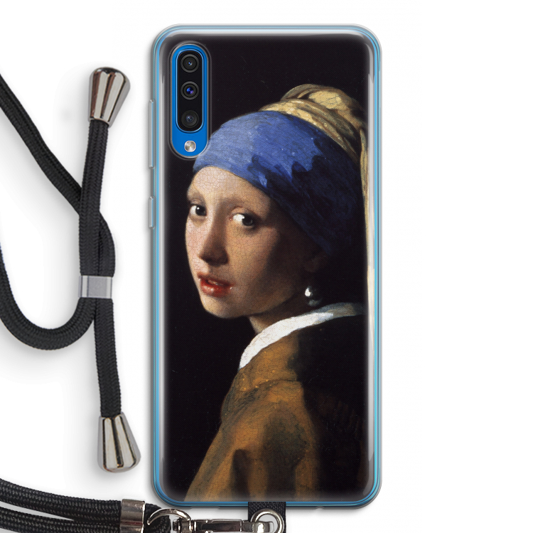 The Pearl Earring: Samsung Galaxy A50 Transparant Hoesje met koord