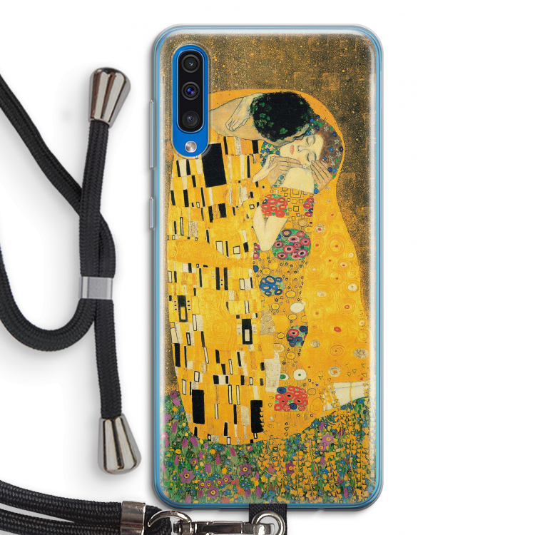 Der Kuss: Samsung Galaxy A50 Transparant Hoesje met koord