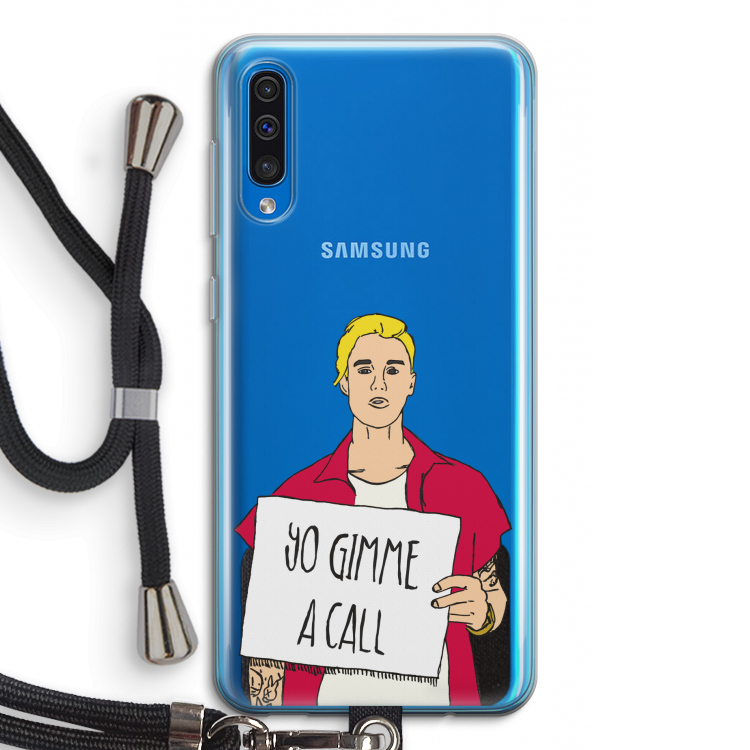 Gimme a call: Samsung Galaxy A50 Transparant Hoesje met koord