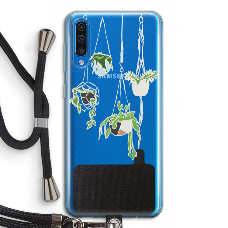 Hang In There: Samsung Galaxy A50 Transparant Hoesje met koord