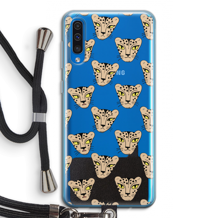 Tijger: Samsung Galaxy A50 Transparant Hoesje met koord