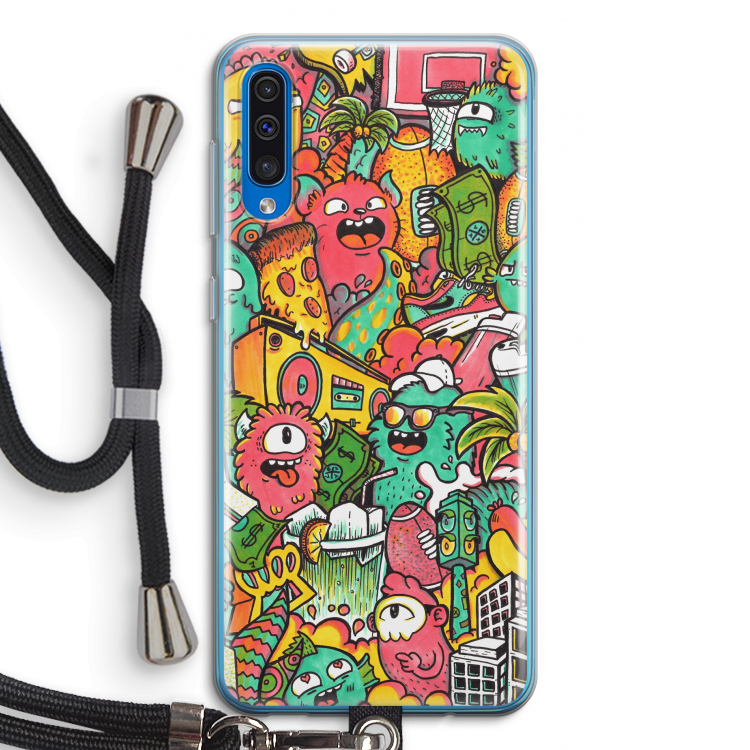 Vexx City: Samsung Galaxy A50 Transparant Hoesje met koord