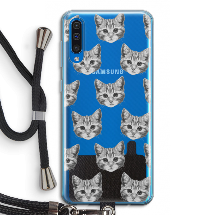 Kitten: Samsung Galaxy A50 Transparant Hoesje met koord
