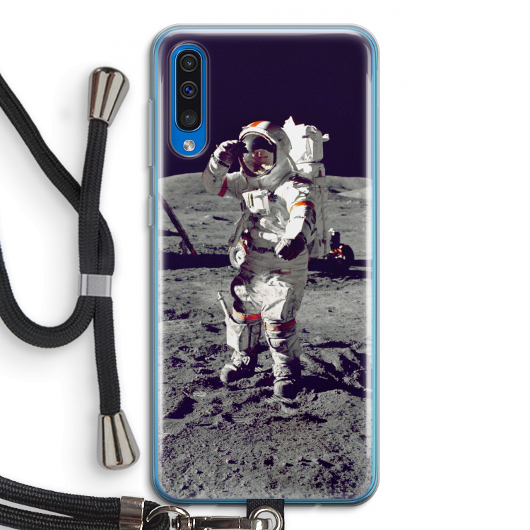 Spaceman: Samsung Galaxy A50 Transparant Hoesje met koord