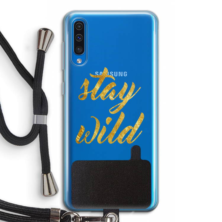 Stay wild: Samsung Galaxy A50 Transparant Hoesje met koord