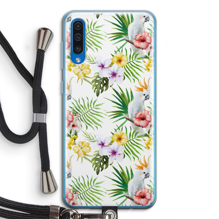 Gele kuif: Samsung Galaxy A50 Transparant Hoesje met koord