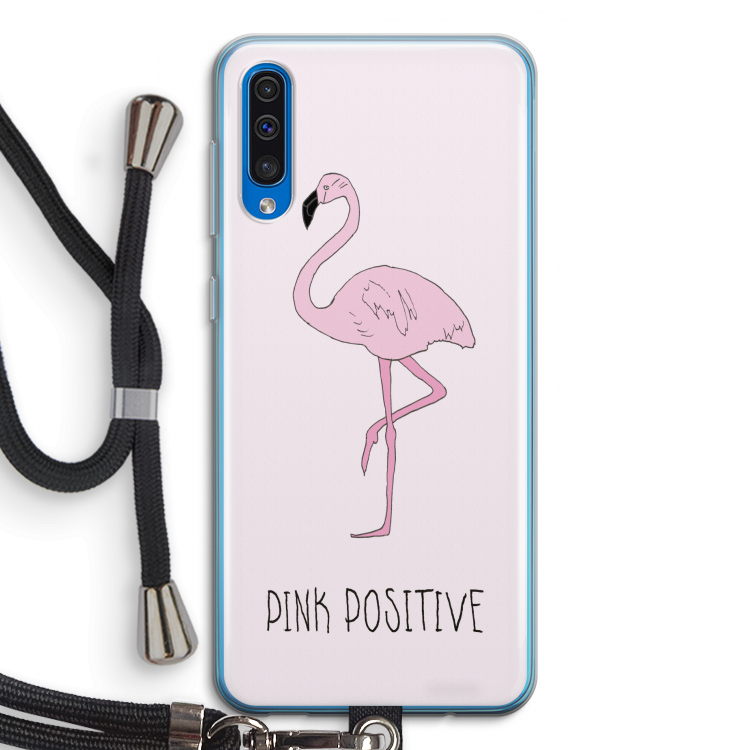 Pink positive: Samsung Galaxy A50 Transparant Hoesje met koord