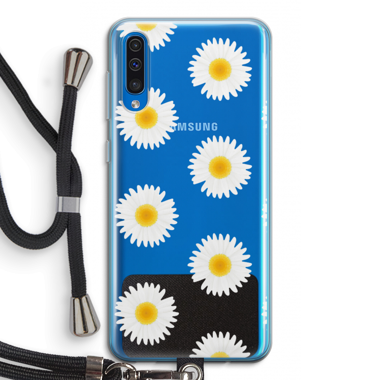 Margrietjes: Samsung Galaxy A50 Transparant Hoesje met koord