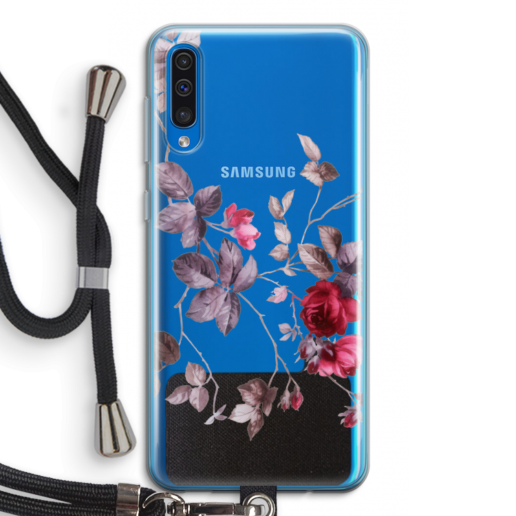 Mooie bloemen: Samsung Galaxy A50 Transparant Hoesje met koord