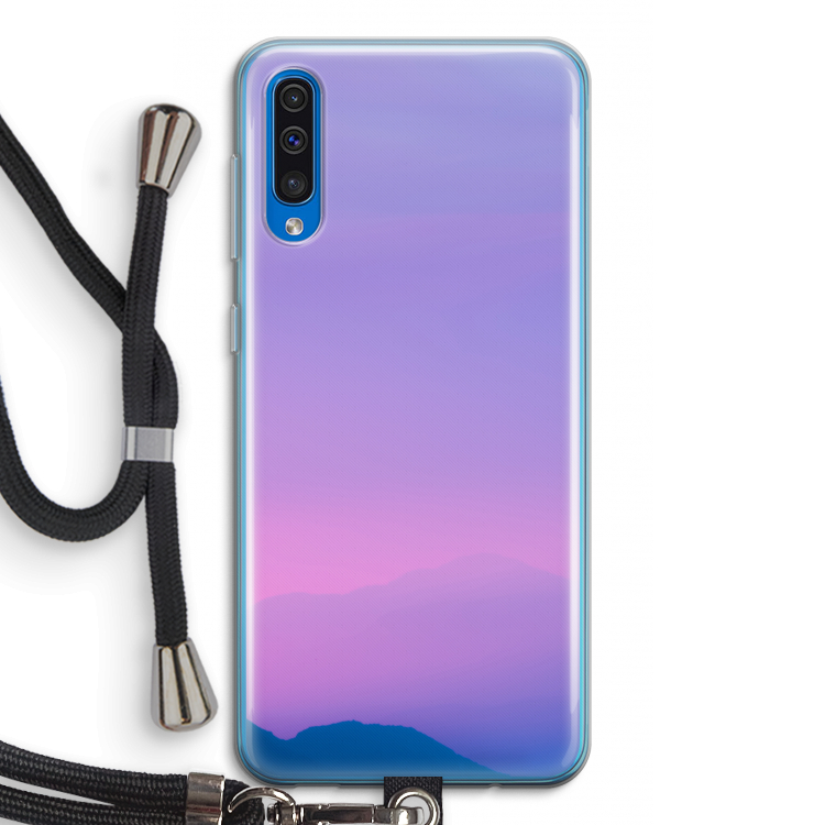 Sunset pastel: Samsung Galaxy A50 Transparant Hoesje met koord