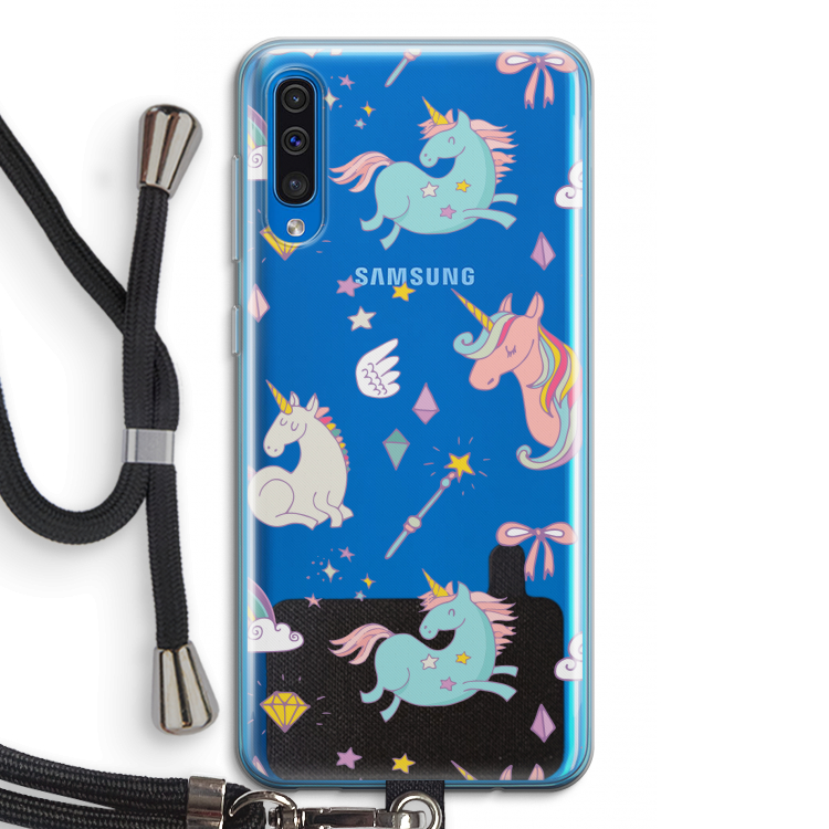 Fantasiewereld: Samsung Galaxy A50 Transparant Hoesje met koord