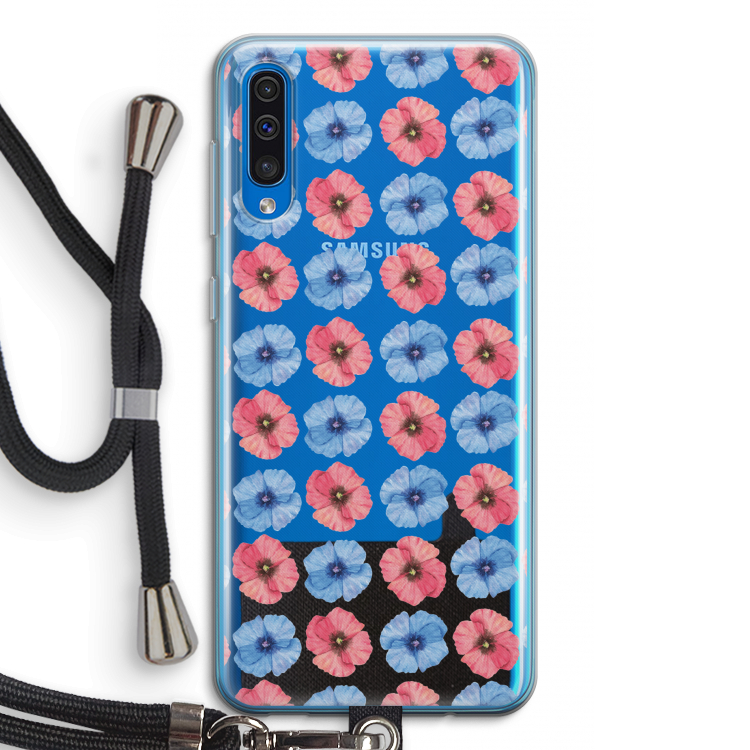 Klaproosjes: Samsung Galaxy A50 Transparant Hoesje met koord