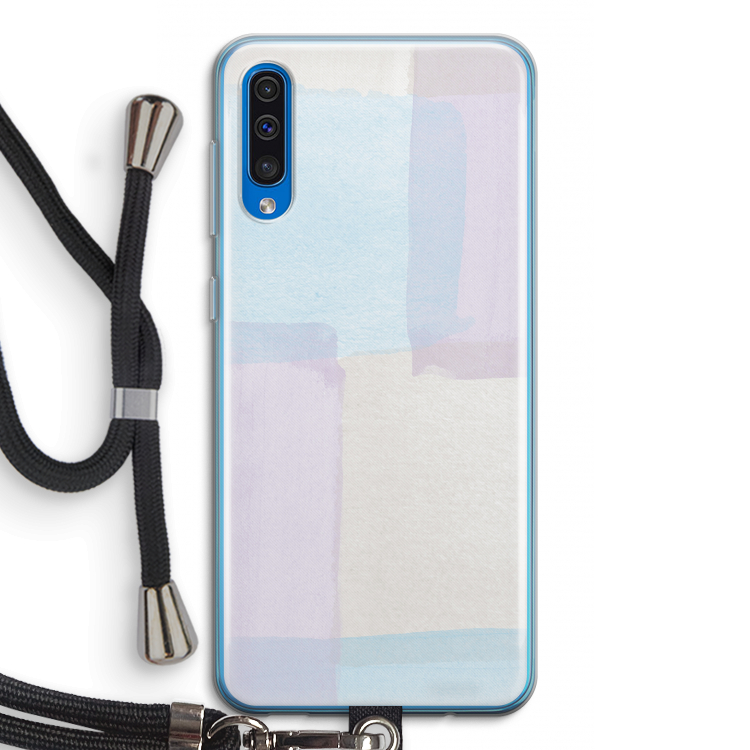 Square pastel: Samsung Galaxy A50 Transparant Hoesje met koord
