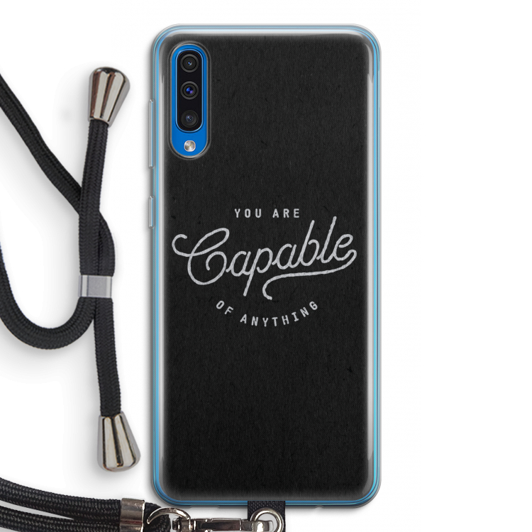 Capable: Samsung Galaxy A50 Transparant Hoesje met koord