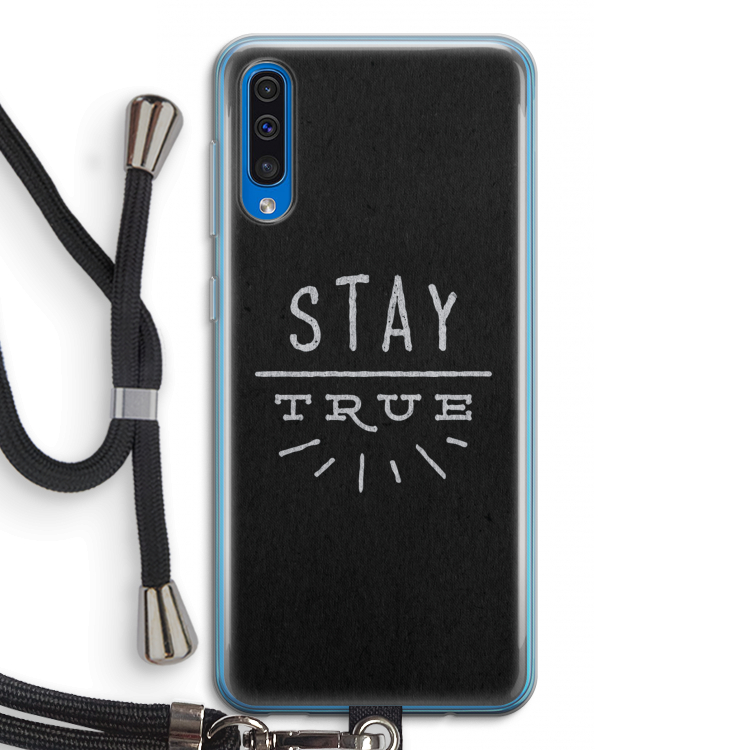 Stay true: Samsung Galaxy A50 Transparant Hoesje met koord