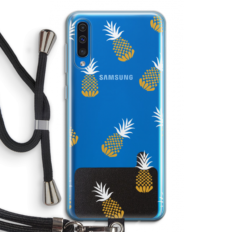 Ananasjes: Samsung Galaxy A50 Transparant Hoesje met koord