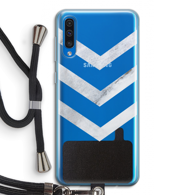 Marmeren pijlen: Samsung Galaxy A50 Transparant Hoesje met koord