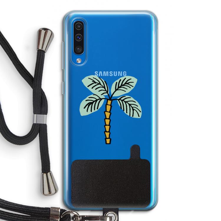Palmboom: Samsung Galaxy A50 Transparant Hoesje met koord