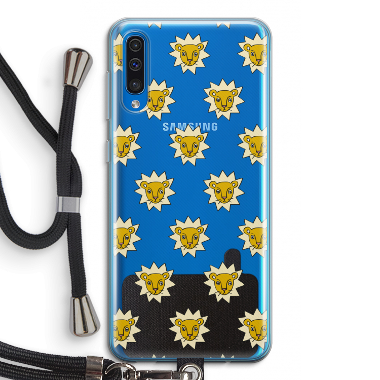 Leeuwenkoppen: Samsung Galaxy A50 Transparant Hoesje met koord