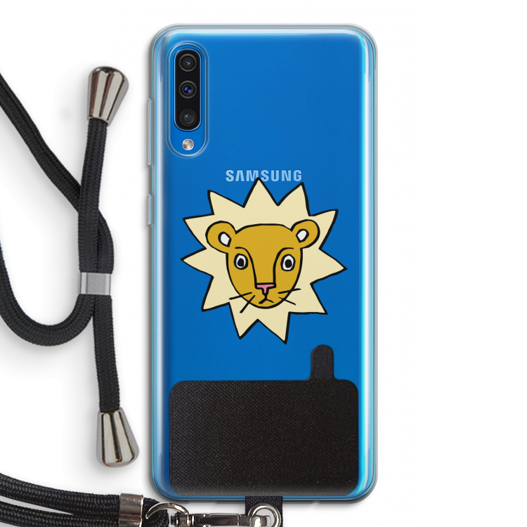 Kleine leeuw: Samsung Galaxy A50 Transparant Hoesje met koord