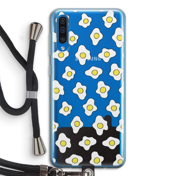Spiegeleitjes: Samsung Galaxy A50 Transparant Hoesje met koord