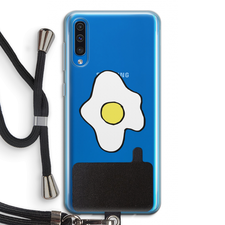 Spiegelei: Samsung Galaxy A50 Transparant Hoesje met koord