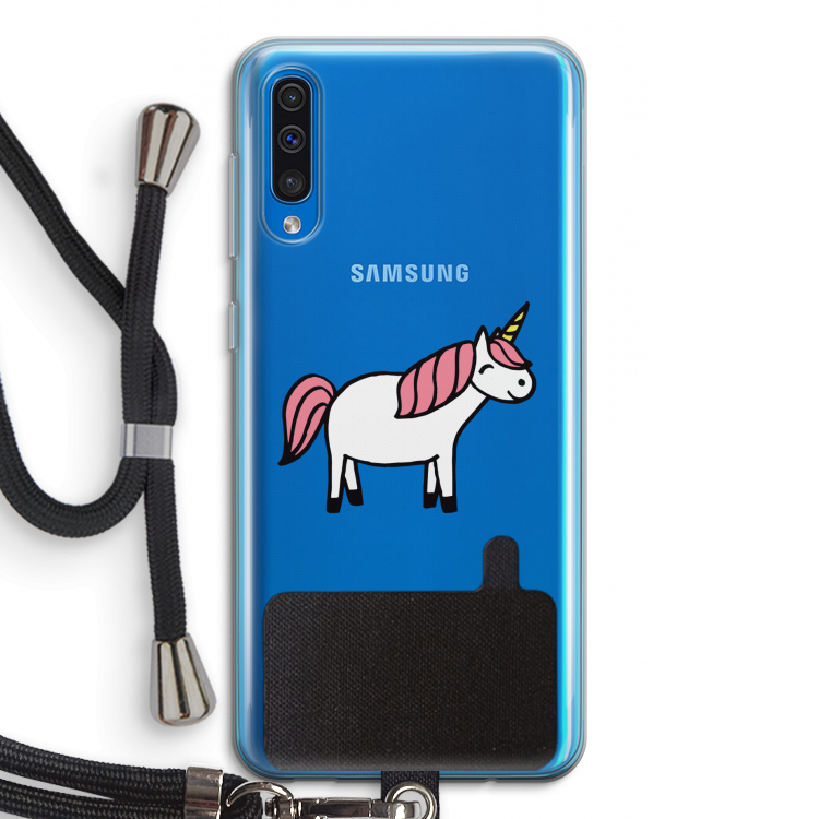 Eenhoorn: Samsung Galaxy A50 Transparant Hoesje met koord