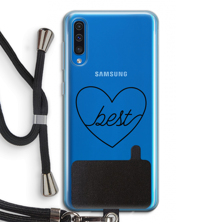 Best heart black: Samsung Galaxy A50 Transparant Hoesje met koord