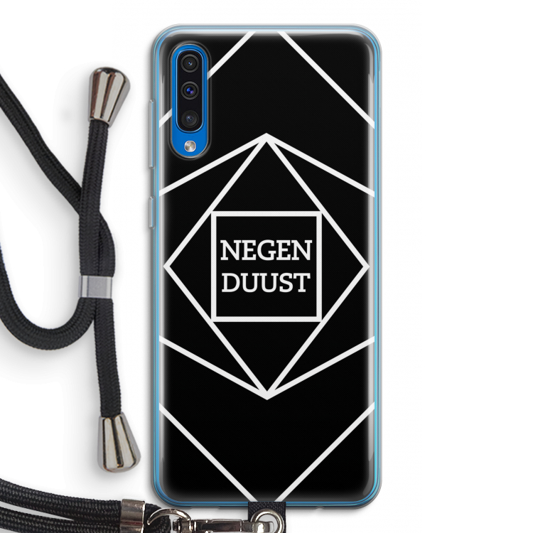 Negenduust geometrisch: Samsung Galaxy A50 Transparant Hoesje met koord