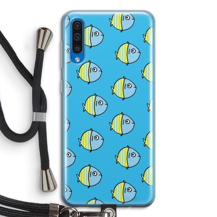 Visjes: Samsung Galaxy A50 Transparant Hoesje met koord