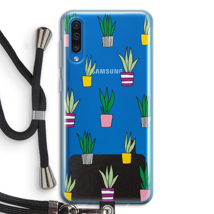Sanseveria: Samsung Galaxy A50 Transparant Hoesje met koord