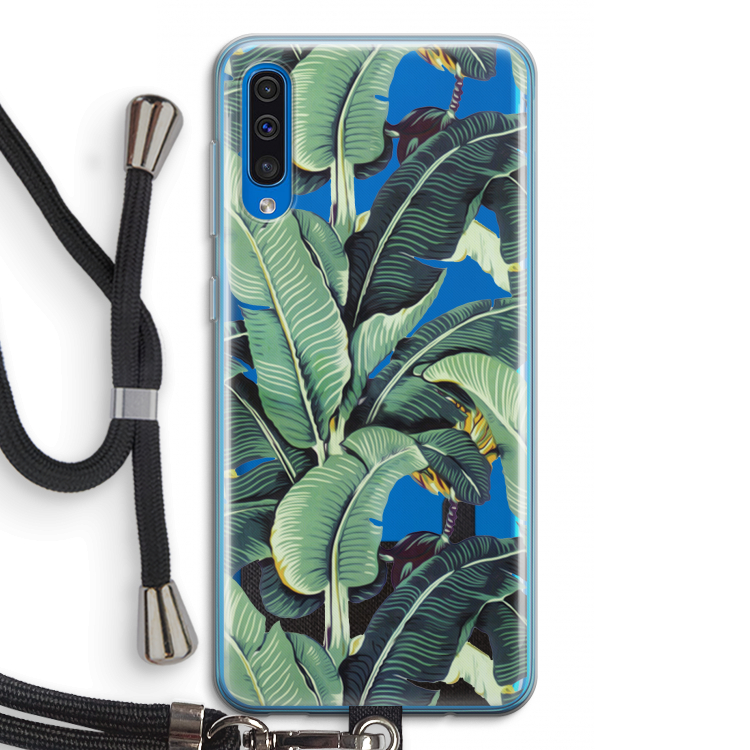 Bananenbladeren: Samsung Galaxy A50 Transparant Hoesje met koord