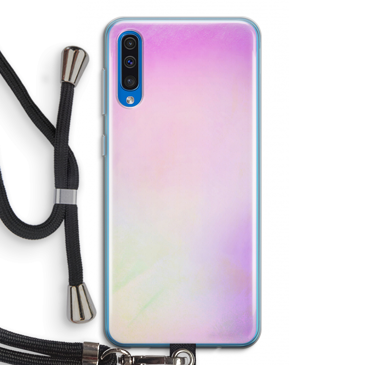Flow mist pastel: Samsung Galaxy A50 Transparant Hoesje met koord