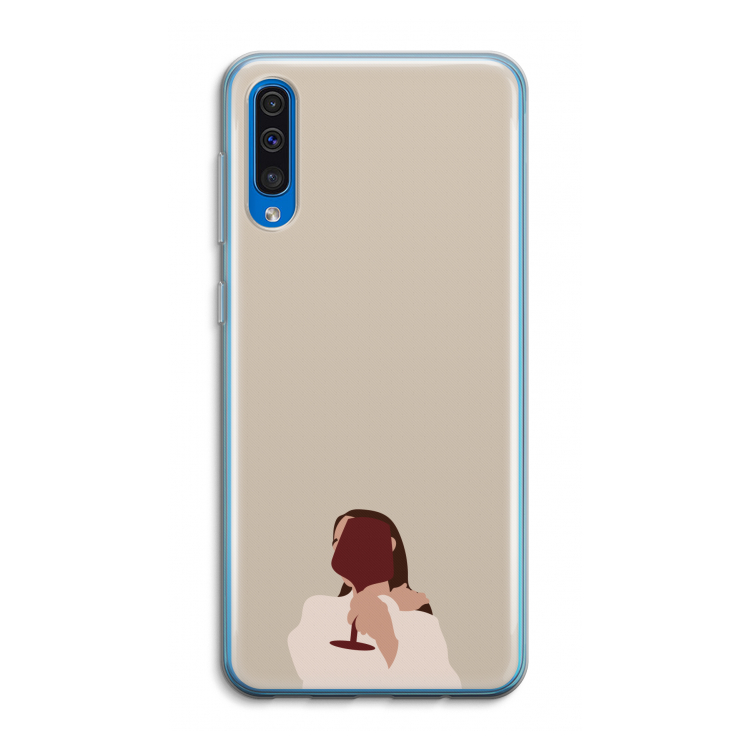 I drink wine: Samsung Galaxy A50 Transparant Hoesje