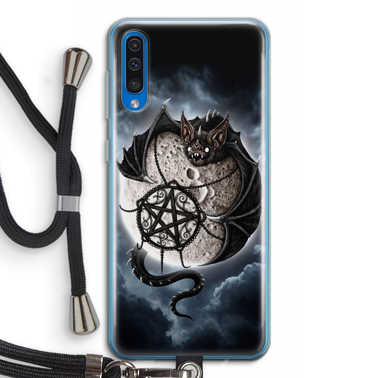 Volle maan: Samsung Galaxy A50 Transparant Hoesje met koord