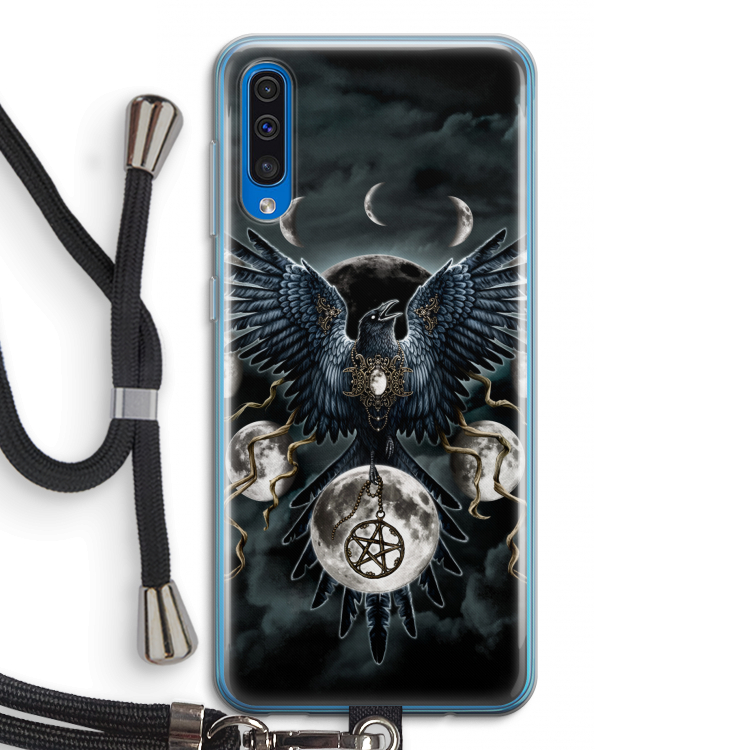 Sinister Wings: Samsung Galaxy A50 Transparant Hoesje met koord
