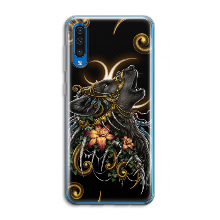 Huilende Wolf: Samsung Galaxy A50 Transparant Hoesje