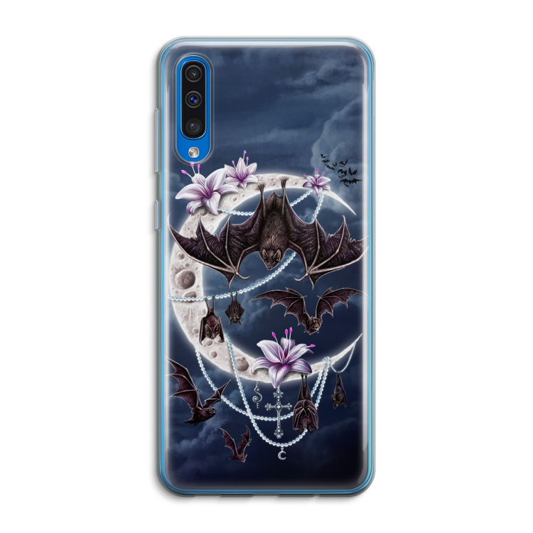 Vleermuizen Maan: Samsung Galaxy A50 Transparant Hoesje