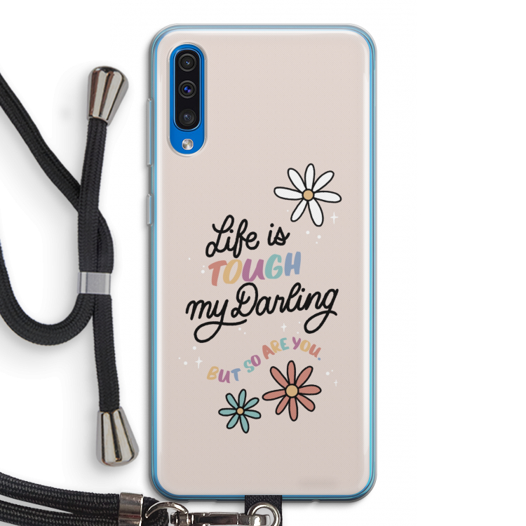 Tough Life: Samsung Galaxy A50 Transparant Hoesje met koord