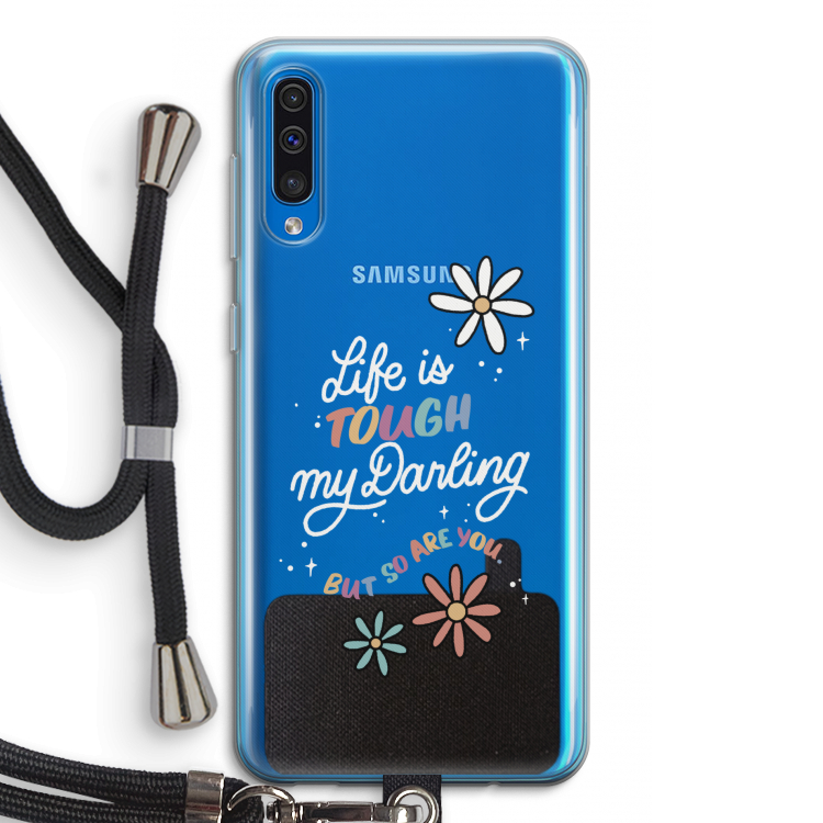 Tough Life: Samsung Galaxy A50 Transparant Hoesje met koord