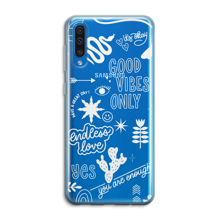 Good vibes: Samsung Galaxy A50 Transparant Hoesje