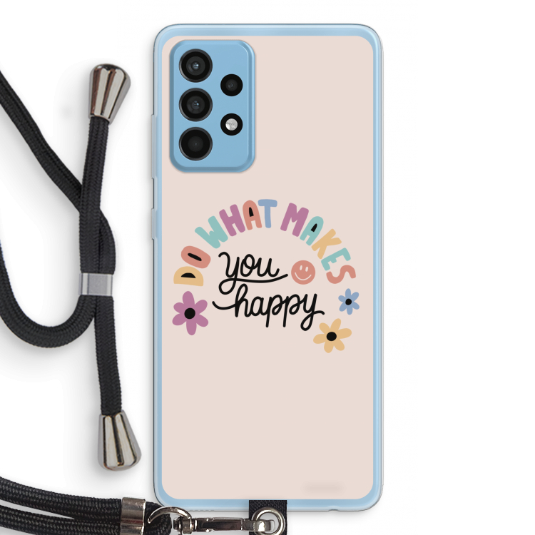 Happy days: Samsung Galaxy A52 Transparant Hoesje met koord