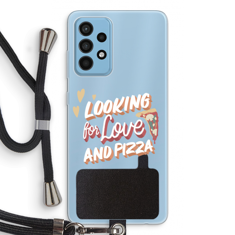 Pizza is the answer: Samsung Galaxy A52 Transparant Hoesje met koord