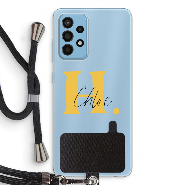 Amber Script: Samsung Galaxy A52 Transparant Hoesje met koord