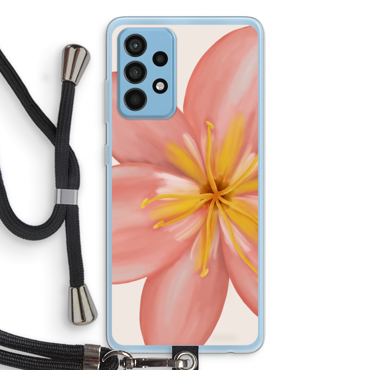 Pink Ellila Flower: Samsung Galaxy A52 Transparant Hoesje met koord
