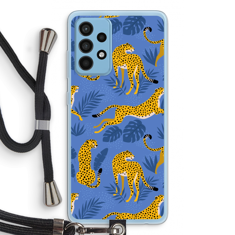 Luipaard: Samsung Galaxy A52 Transparant Hoesje met koord